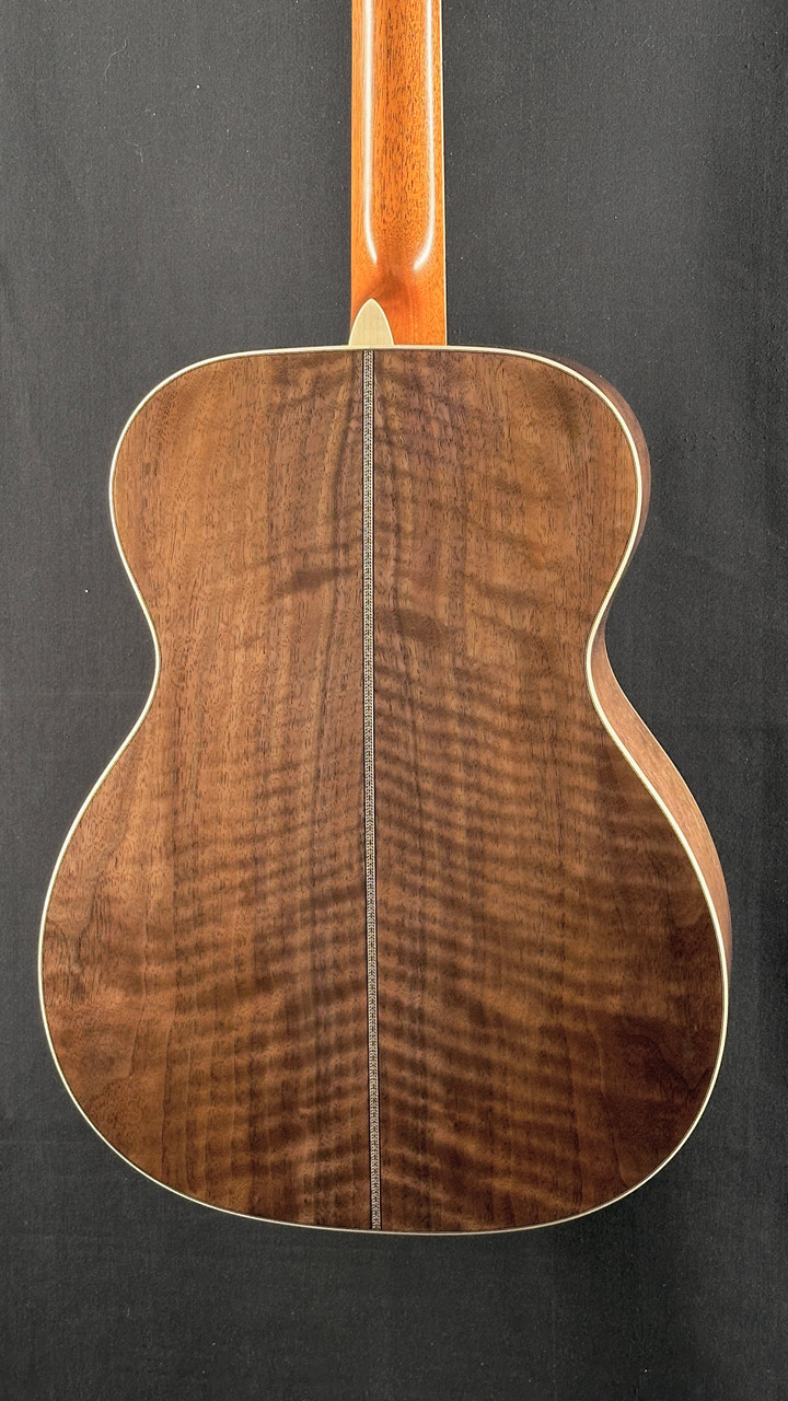 Martin Custom Shop 000 in Figured Black Walnut with Italian Alpine Spruce Top Back Close