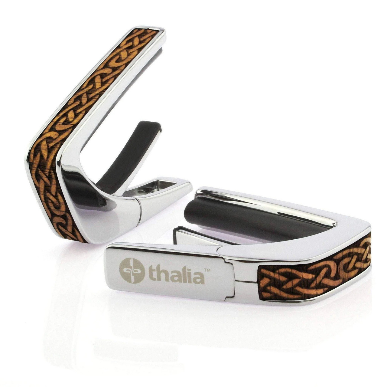 Thalia Deluxe Series Capo w/Hawaiian Koa Celtic Knot Inlay