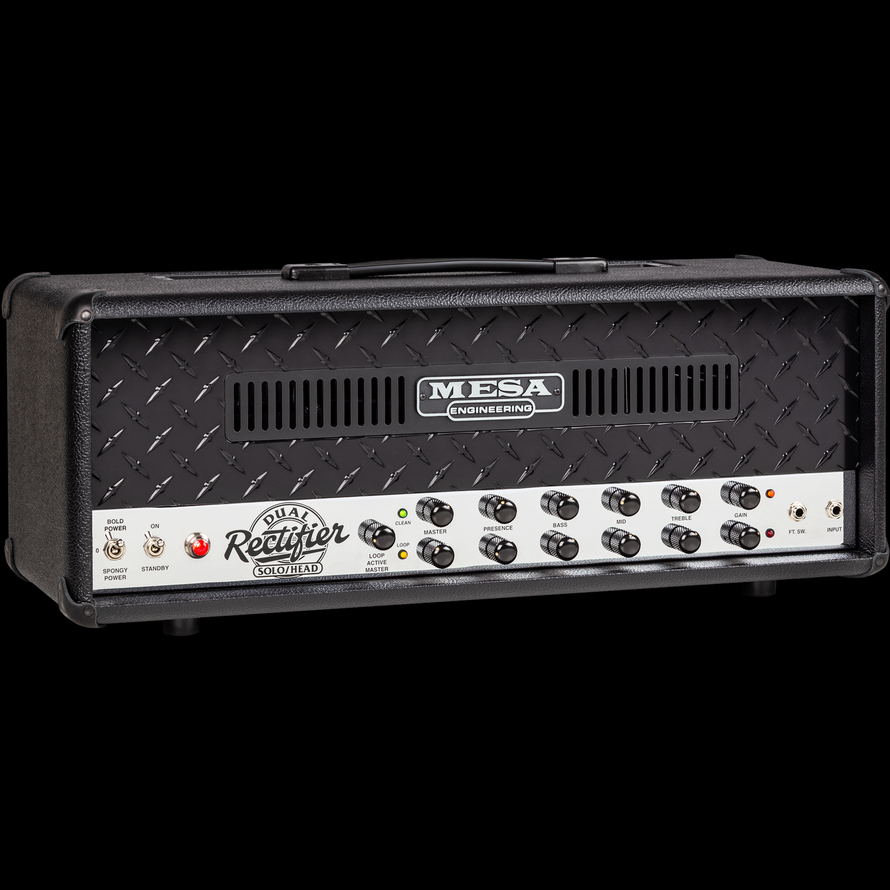 Mesa Boogie 90s Dual Rectifier 2-Channel Head - Black Open Box Demo - Left Angle