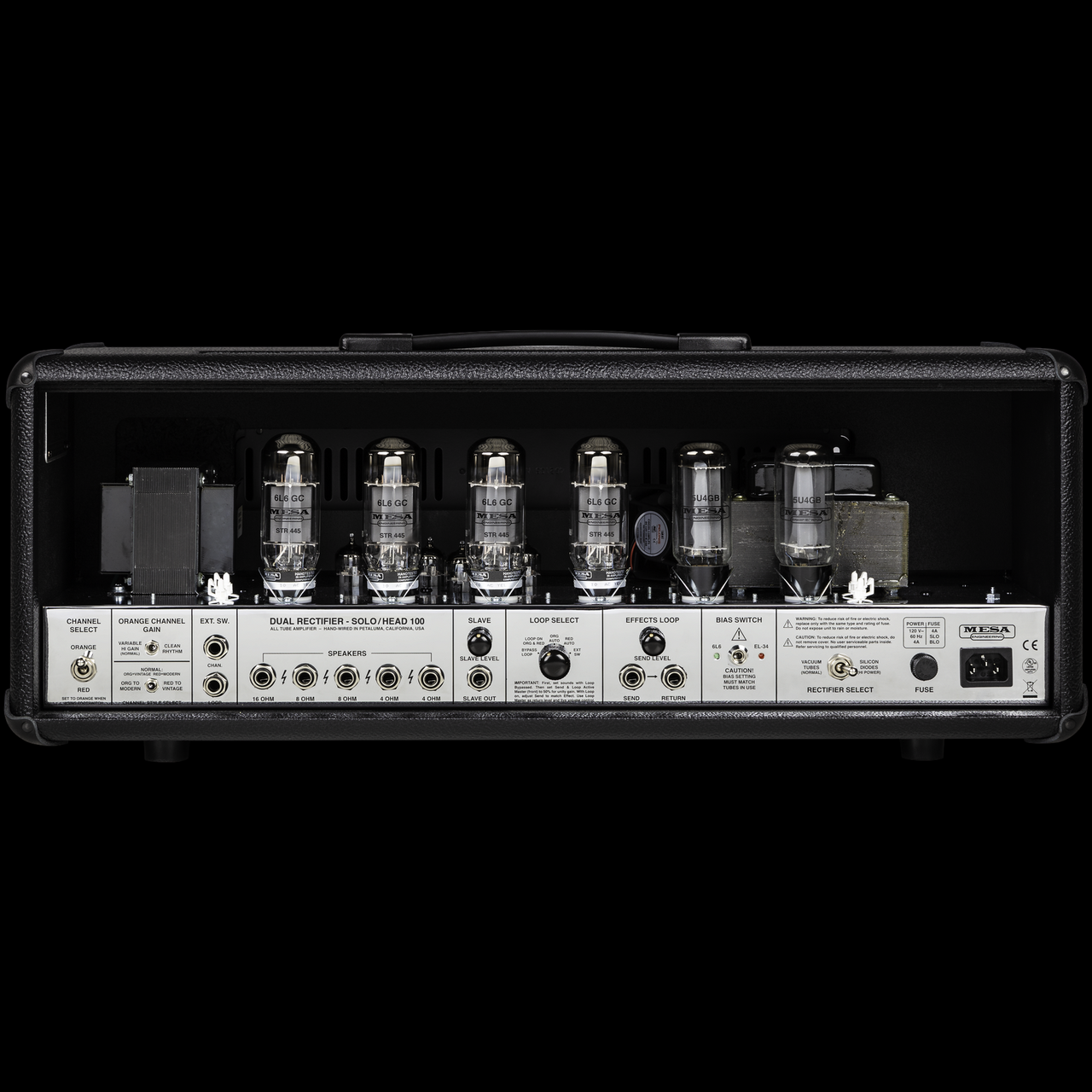 Mesa Boogie 90s Dual Rectifier 2-Channel Head - Black Open Box Demo - Back