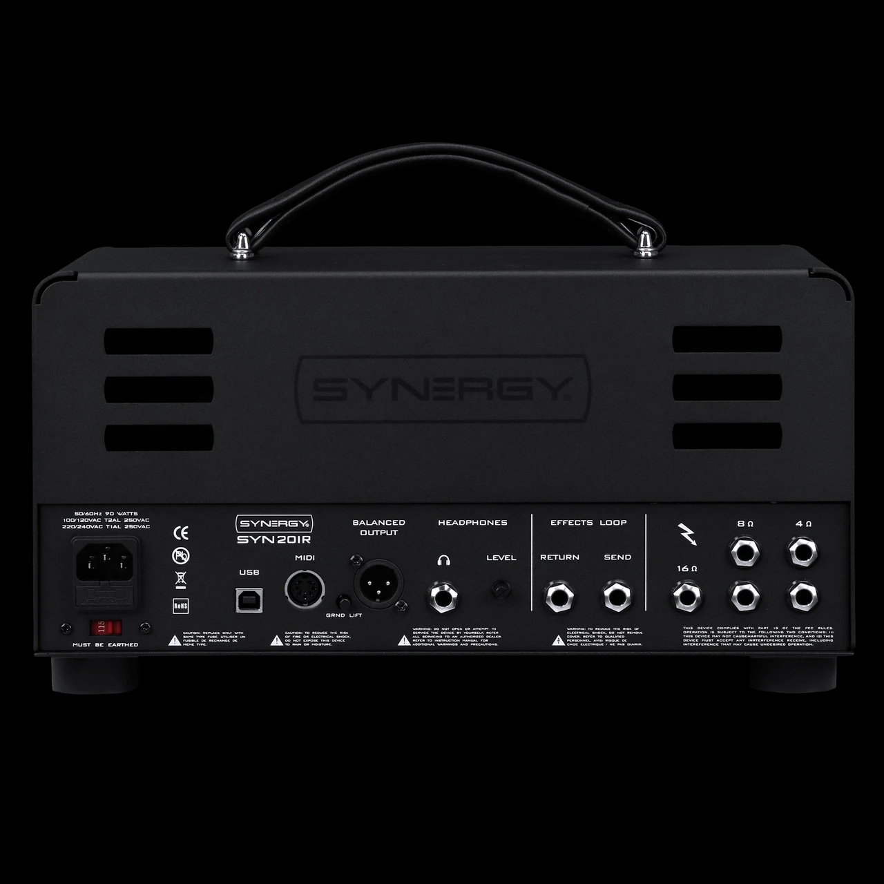 Synergy SYN-20IR 20-Watt All-Tube 3-Channel Module Platform Amp with IR - Rear Panel