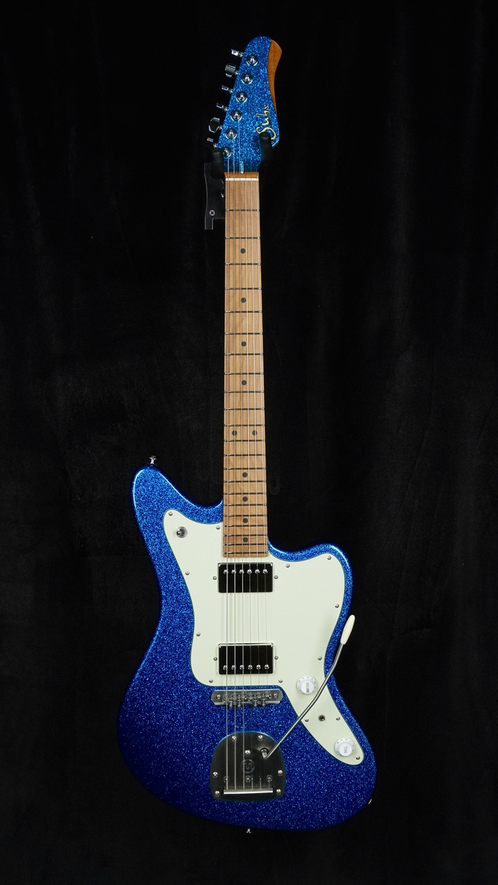 Suhr Custom Classic JM in Blue Sparkle with Mastery Bridge and Vibrato