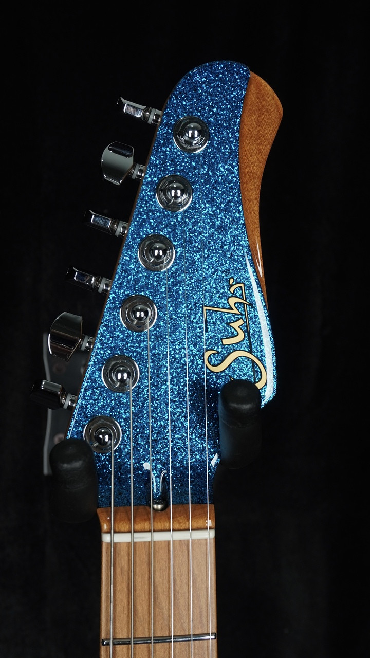 Suhr Custom Classic JM in Blue Sparkle with Mastery Bridge and Vibrato