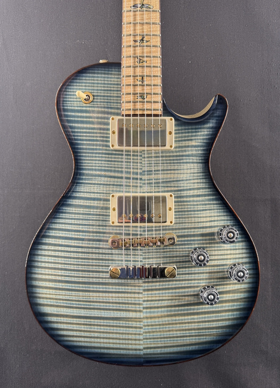 Preowned Paul Reed Smith Private Stock McCarty 594 Single Cut Guitar of the Month in Faded Royal Blue Smoked Burst