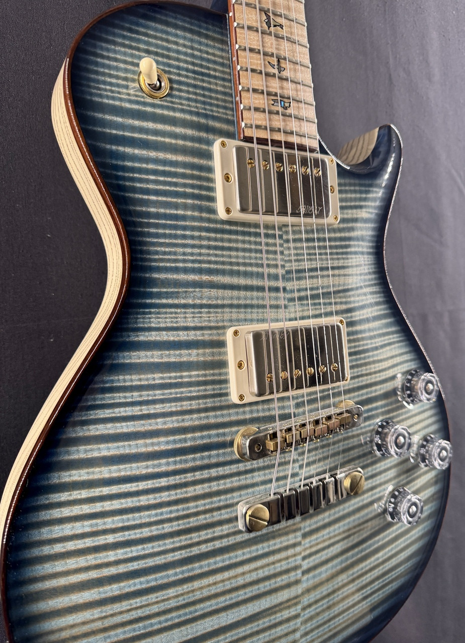 Preowned Paul Reed Smith Private Stock McCarty 594 Single Cut Guitar of the Month in Faded Royal Blue Smoked Burst