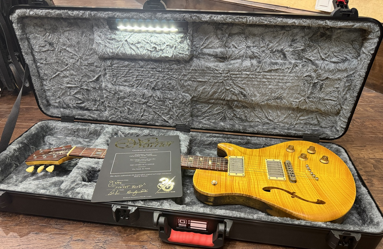Preowned Warrior LTD Run Isabella Semi Hollow "Sunset Blvd" Lemon Burst