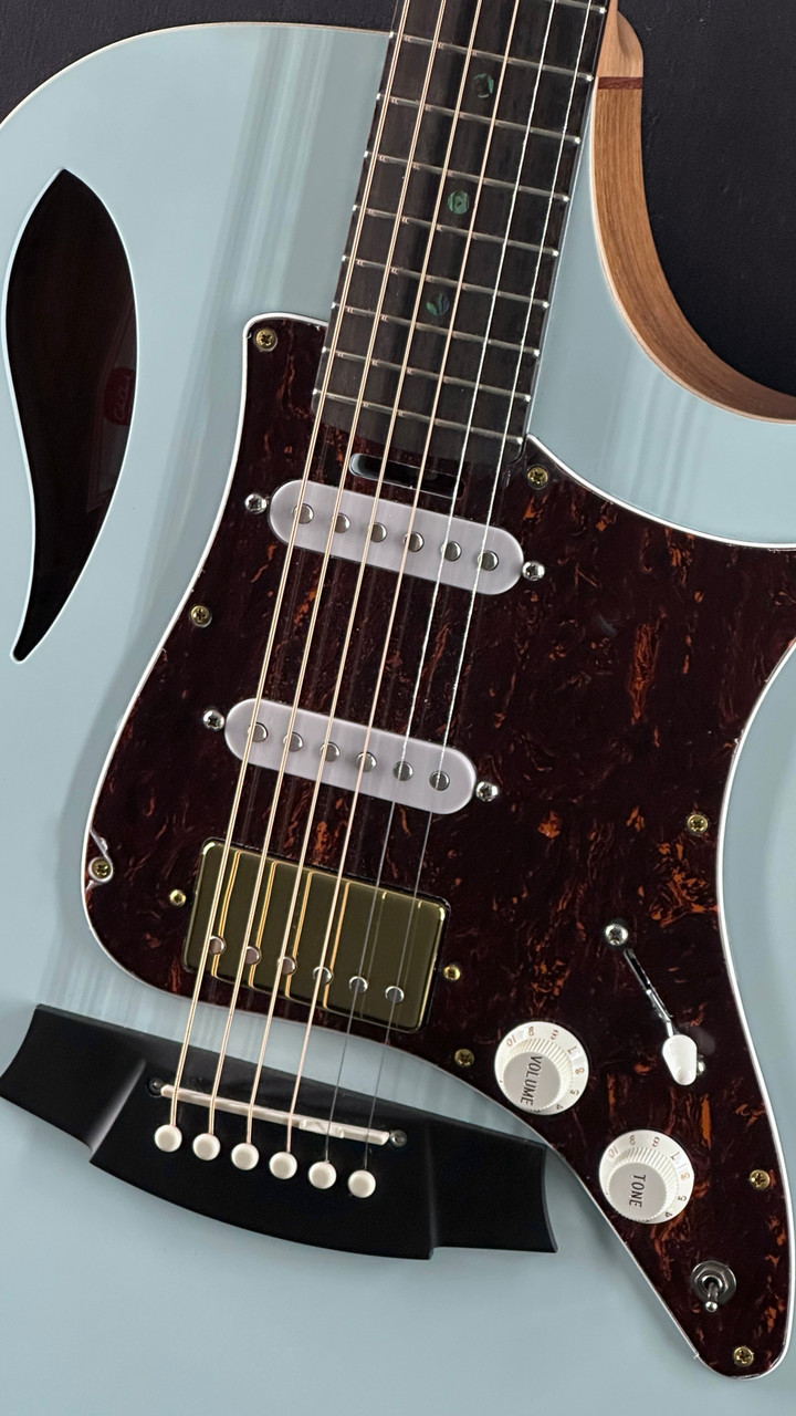 Cole Clark True Hybrid in Sonic Blue with HSS Pickup Configuration