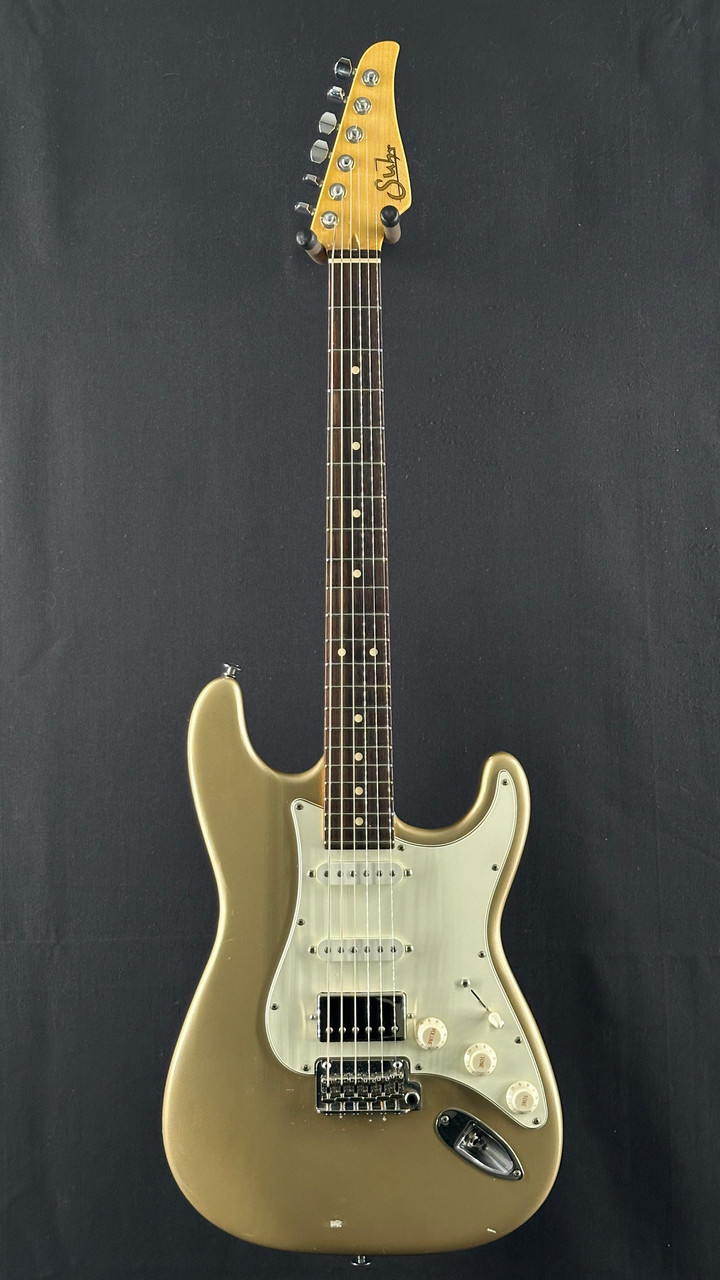 Preowned Suhr Classic Antique Pro HSS in Refinished Shoreline Gold with Lindy Fralin Pickups