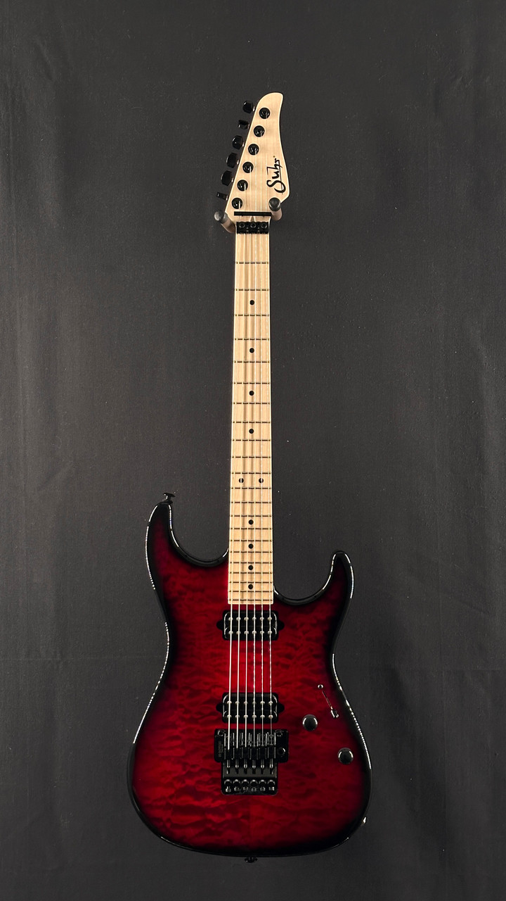 Suhr Standard Thin Burst Limited Edition in Transparent Red with Maple Fingerboard and Gotoh Floyd