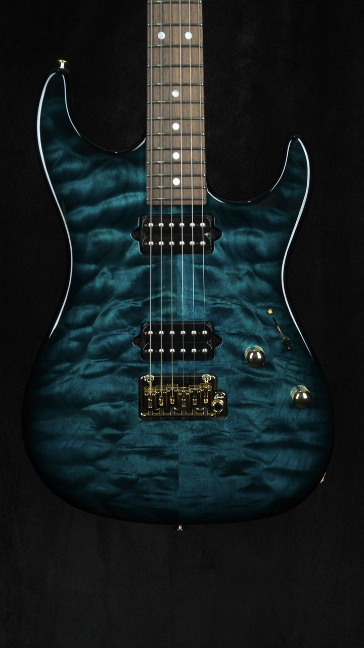 Suhr Standard Thin Burst Limited Edition in Transparent Teal with Indian Rosewood Fingerboard and Suhr 2 Post Tremolo - Close