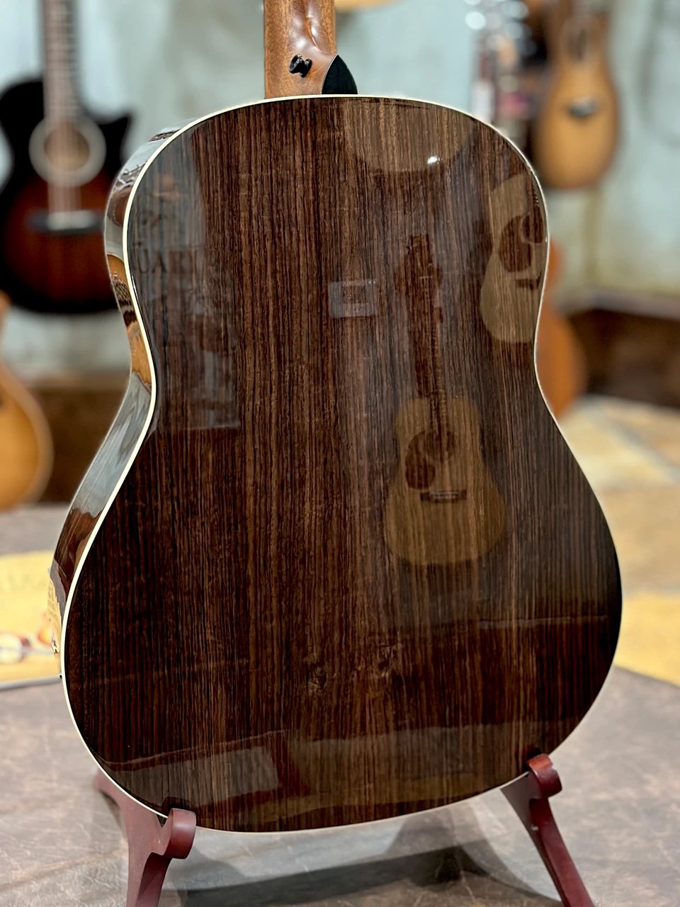 Taylor Gold Label 717e Sunburst with Firestripe Pickguard - Torrefied Spruce / Rosewood Grand Pacific - Back Close