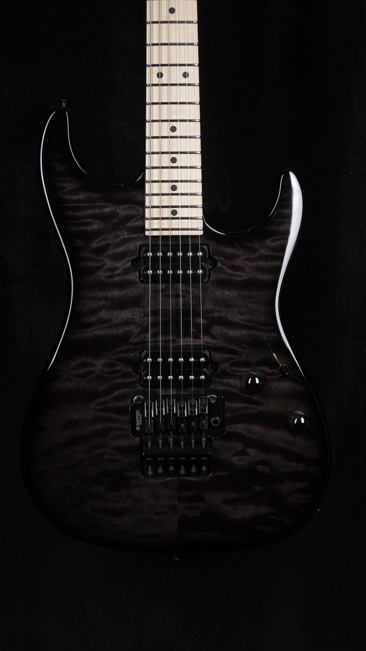 Suhr Standard Thin Burst Limited Edition in Transparent Black with Maple Fingerboard and Gotoh Floyd