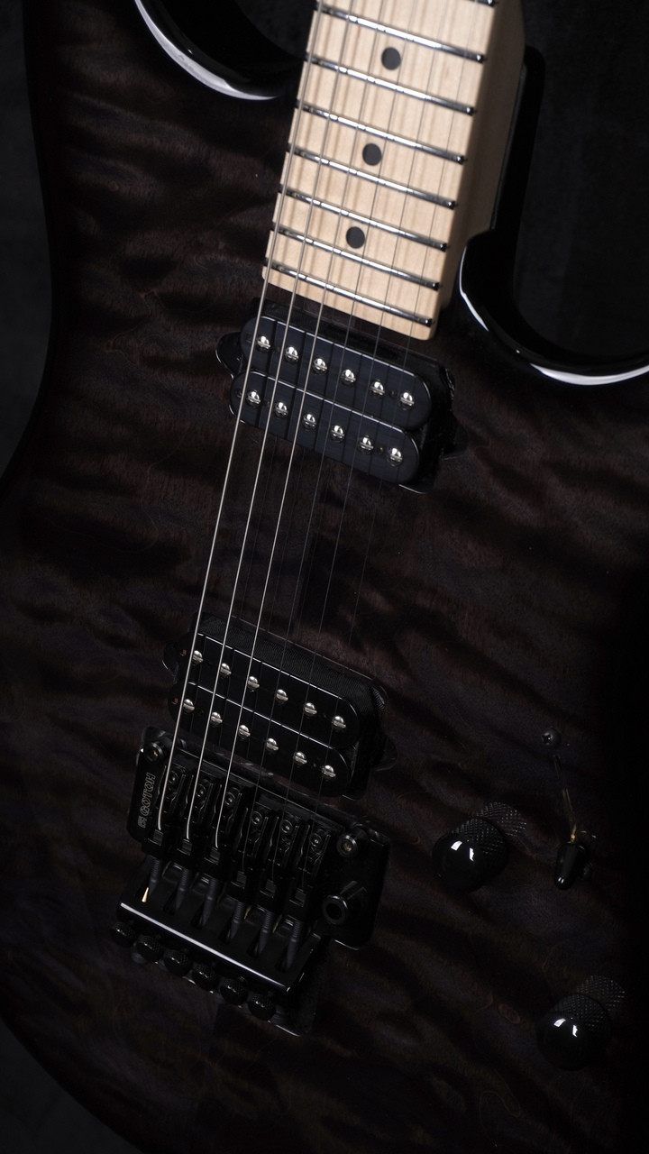 Suhr Standard Thin Burst Limited Edition in Transparent Black with Maple Fingerboard and Gotoh Floyd -Angle