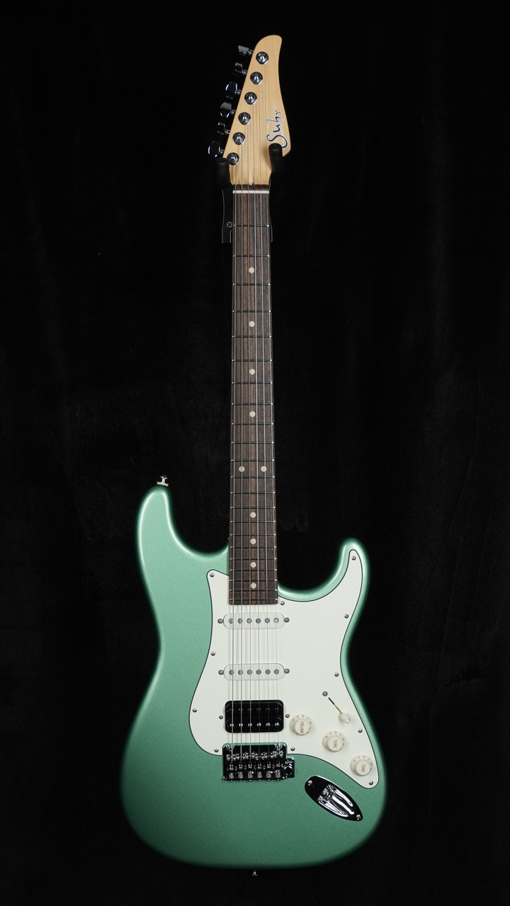 Suhr Classic S Plus in Cactus Green Metallic with HSS Pickup Configuration and Rosewood Fretboard