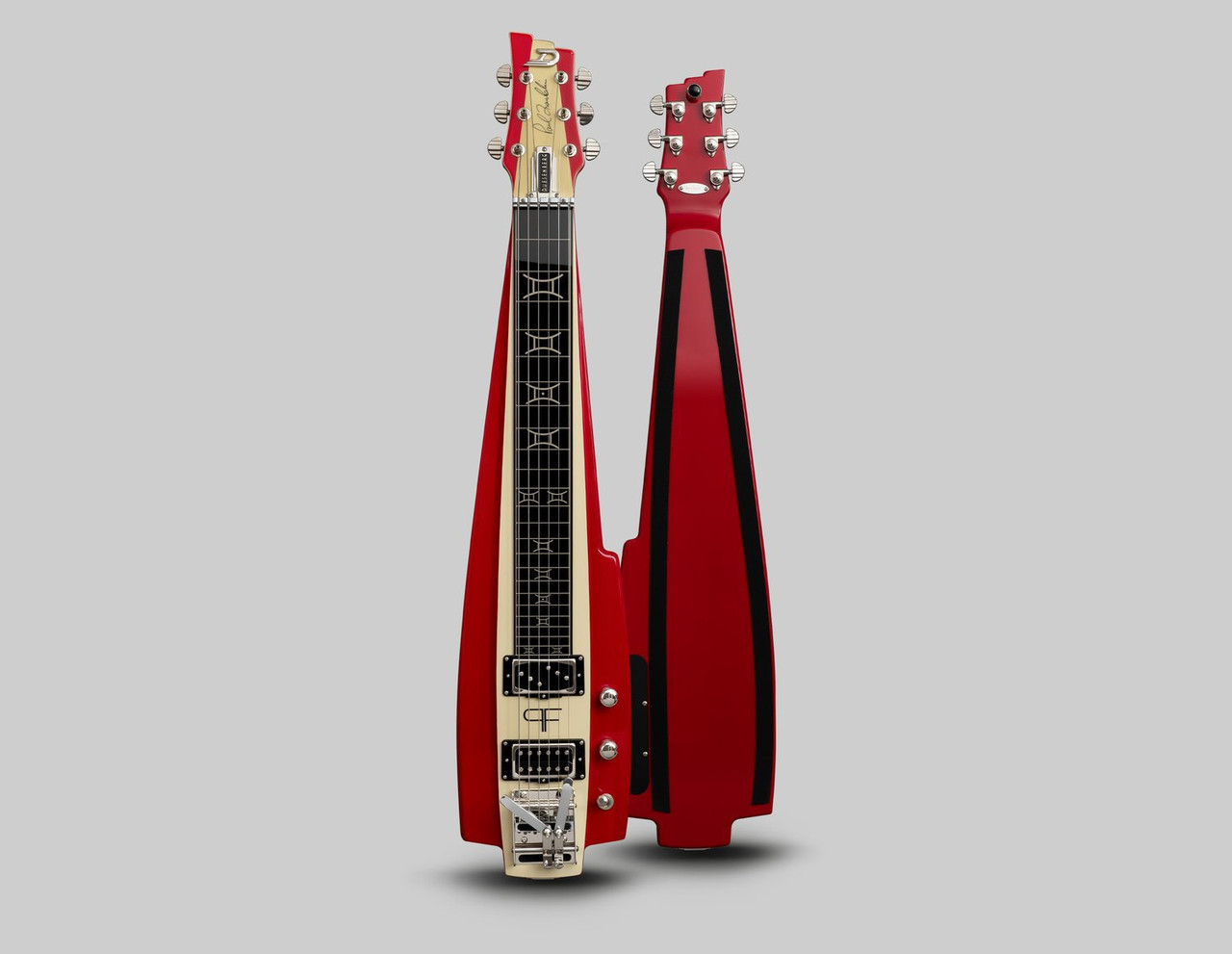 Duesenberg Alliance Series Paul Franklin Signature Lapsteel in Transparent Red and White