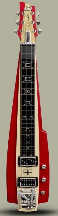 Duesenberg Alliance Paul Franklin Lapsteel - Red & Vintage White Whole