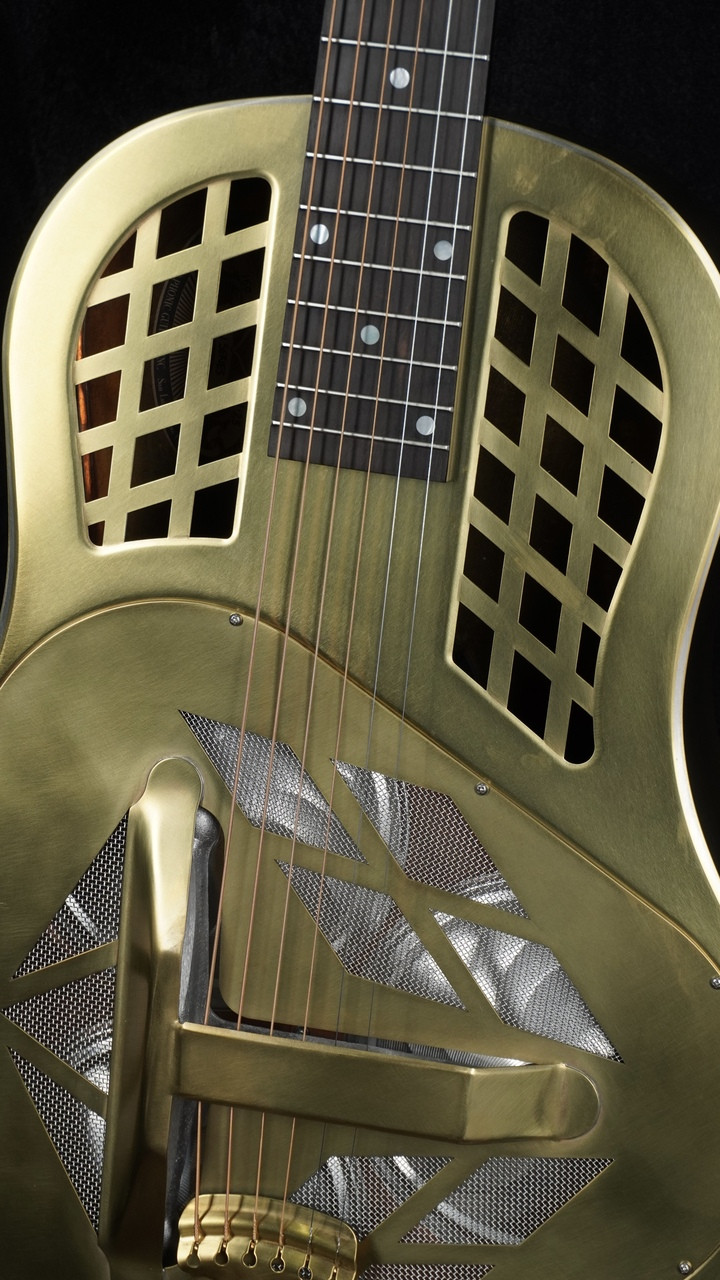 National Reso-Phonic Raw Brass Tricone Roundneck Resonator