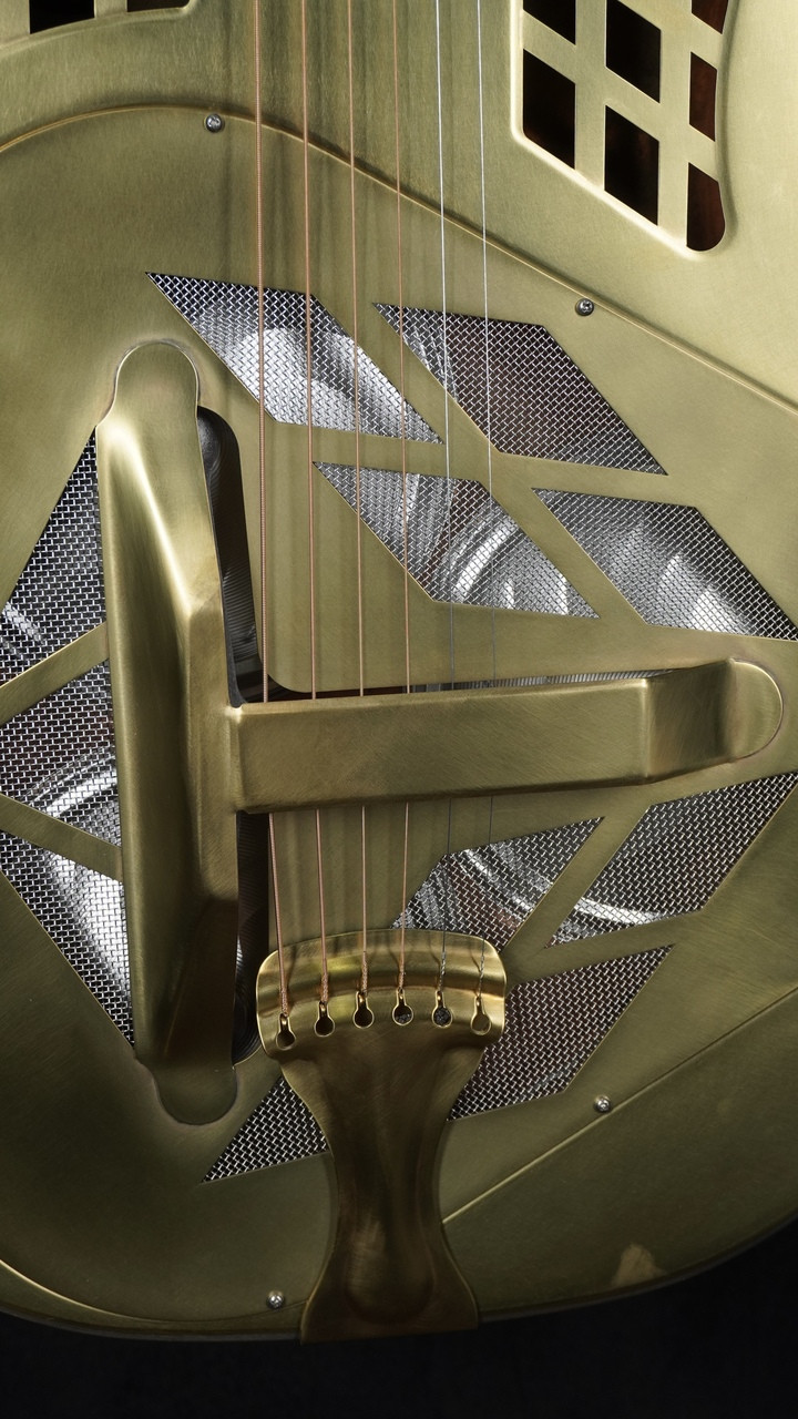 National Reso-Phonic Raw Brass Tricone Roundneck Resonator