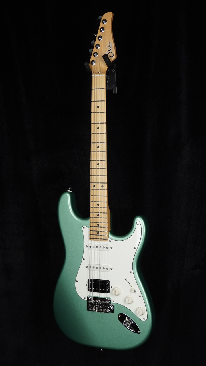 Suhr Classic S Plus in Cactus Green Metallic with HSS Pickup Configuration and Maple Fretboard