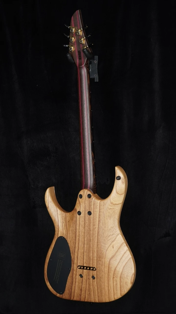 Mayones Duvell Elite 6 Custom Purple to Black Burst Quilt Maple - Velvetron Pickups - Back Whole