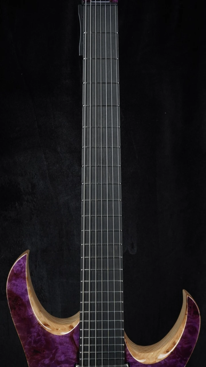 Mayones Duvell Elite 7 Custom Trans Purple Eye Poplar - Velvetron Pickups - Fretboard