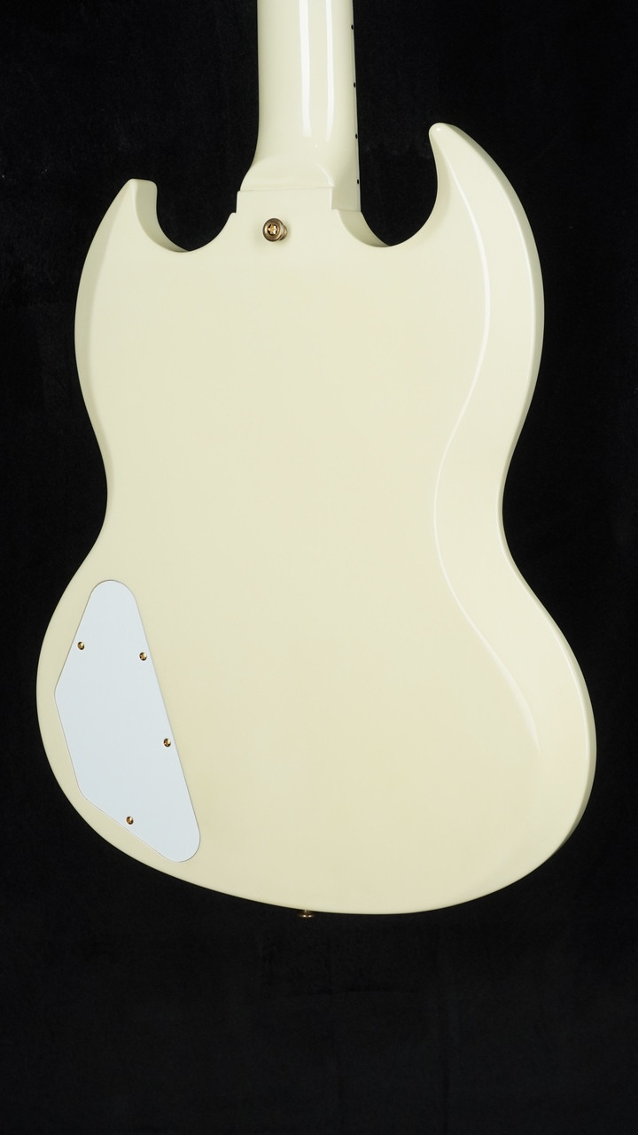 Preowned 2020 Gibson Custom Shop '63 Les Paul SG Custom in Classic White with Maestro Vibrola
