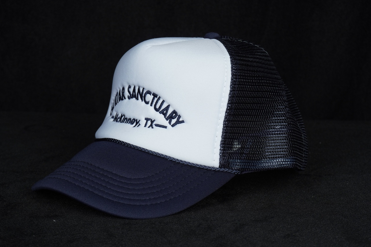 The Guitar Sanctuary Trucker Hat "Garage Logo"/Blue