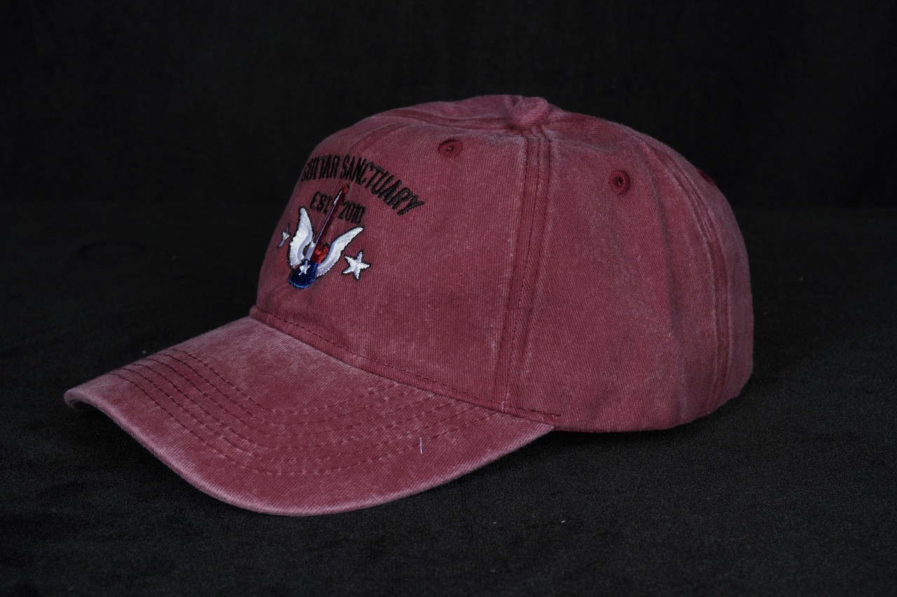 The Guitar Sanctuary Dad Hat "Wings Logo"/Maroon