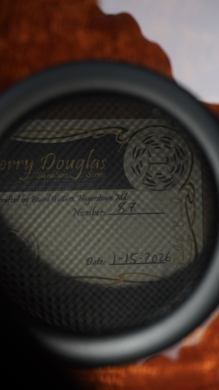 Beard Jerry Douglas Signature Squareneck Resonator with Fishman Electronics, Hipshot Doubleshot Bridge, and Black Hardware