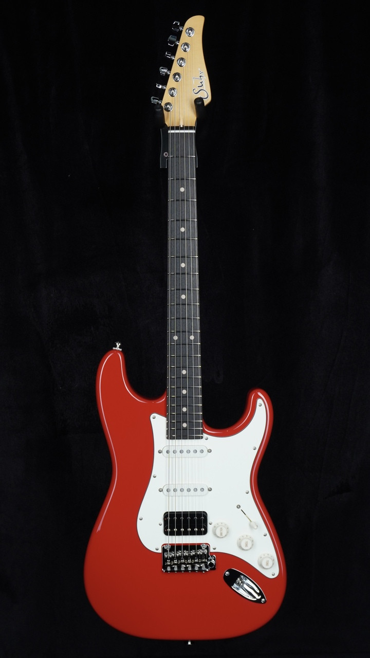 Suhr Classic S Plus in Porsche Red with HSS Pickup Configuration and Rosewood Fretboard