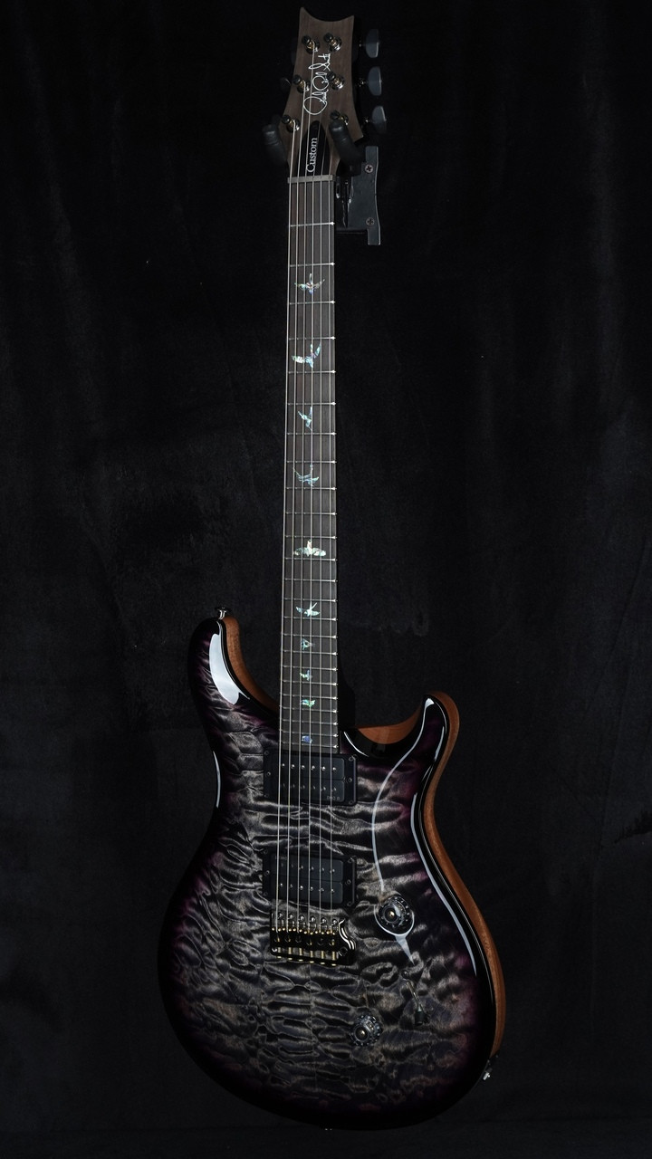 PRS Wood Library Custom 24 in Charcoal Purple Wraparound Smokeburst with Stained Maple Neck