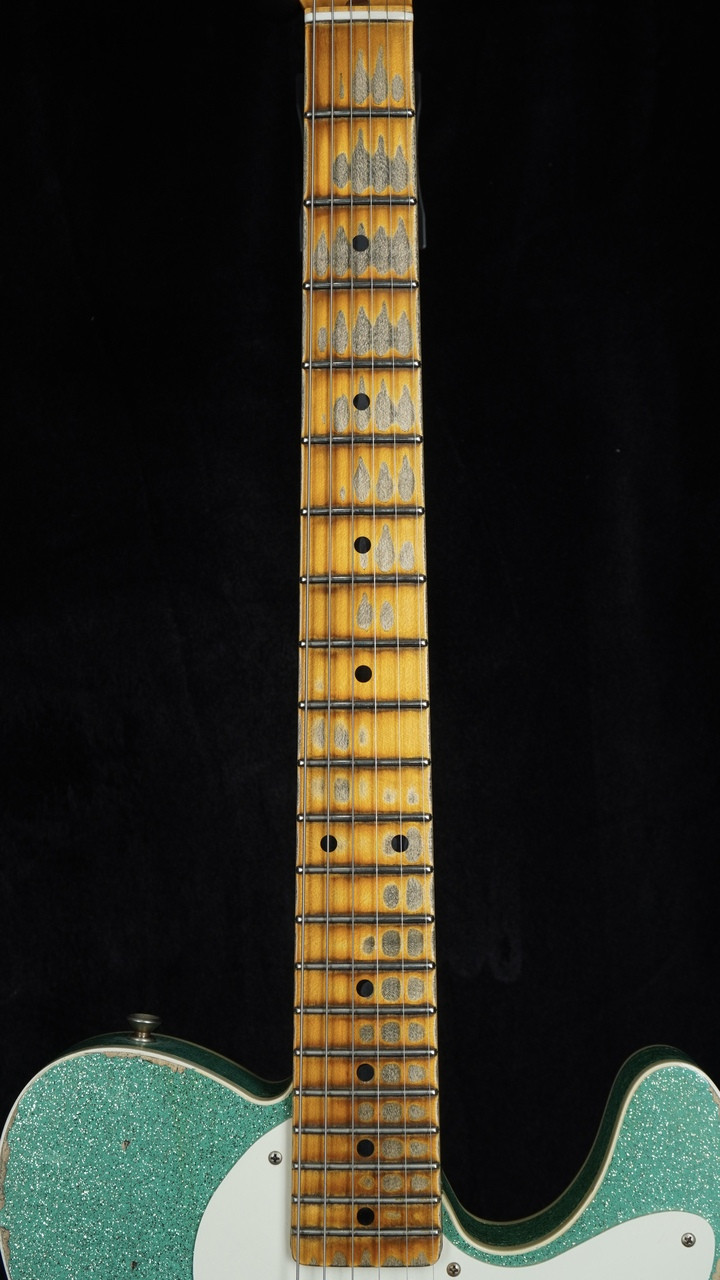 Preowned Fender Custom Shop Thinline Telecaster in Seafoam Green Sparkle
