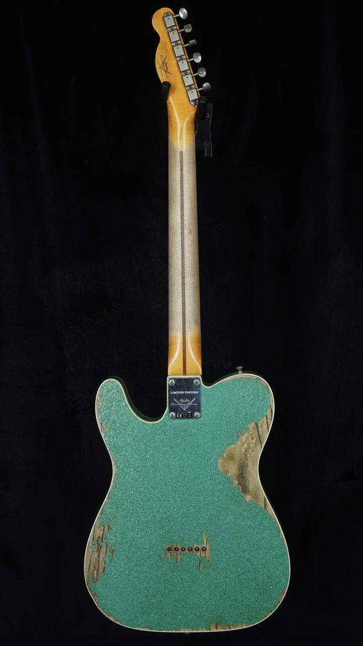 Preowned Fender Custom Shop Thinline Telecaster in Seafoam Green Sparkle