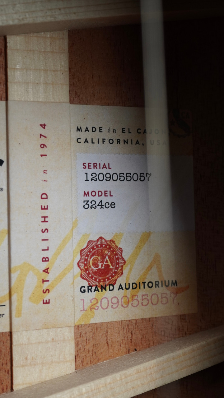 2025 Taylor Left-Handed 324CE Grand Auditorium with ES2 Electronics