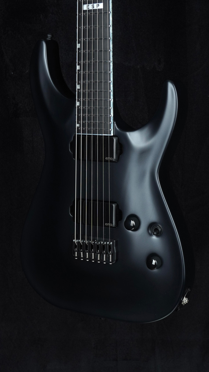 ESP E-II Horizon 7 | Matte Black | Neck Thru | Hipshot Hardtail