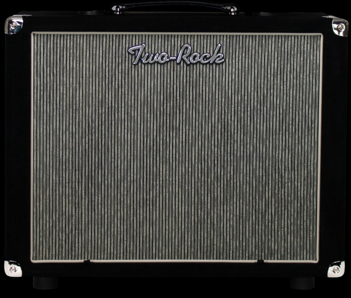 Two-Rock 1x12 Small Open Back Cabinet in Black Suede with Grey Pinstripe Grille