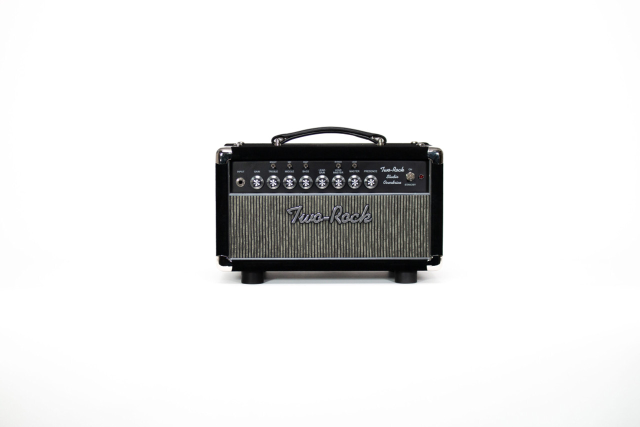 Two-Rock Studio Overdrive Head in Black Suede with Black Chassis and Grey Pinstripe Grille