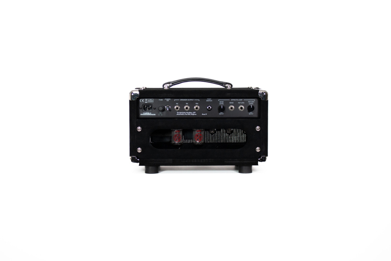 Two-Rock Studio Overdrive Head in Black Suede with Black Chassis and Grey Pinstripe Grille