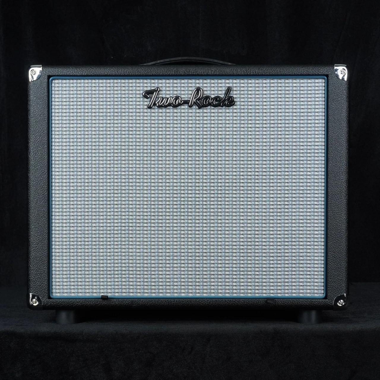 Two-Rock 1x12 Small Closed Back/Ported Cabinet in Black Bronco with Blue Smoke Grille - Front
