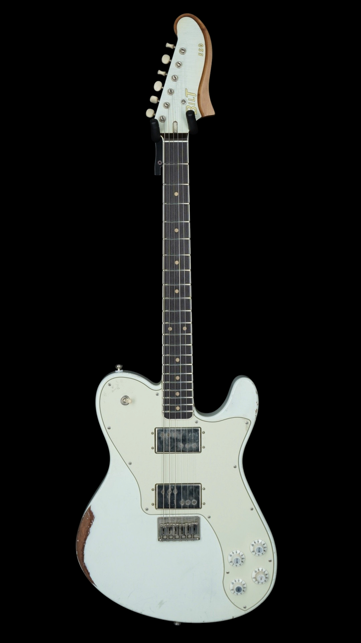 BilT Guitars ESG in Aged Olympic White with Chambered Body