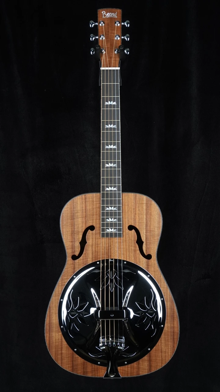 Beard Custom Legacy E-Model Koa Squareneck Resonator - Satin Natural - Whole