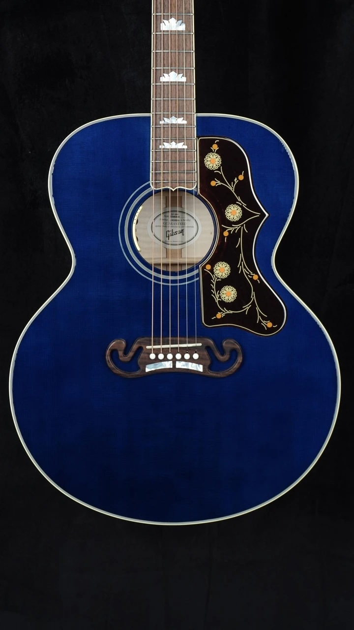 Preowned 2018 Gibson SJ-200 Standard AN in Custom Transparent Blue