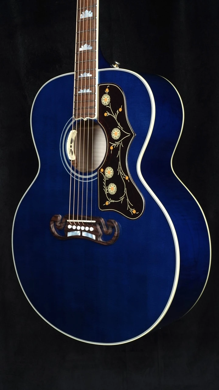 Preowned 2018 Gibson SJ-200 Standard AN in Custom Transparent Blue