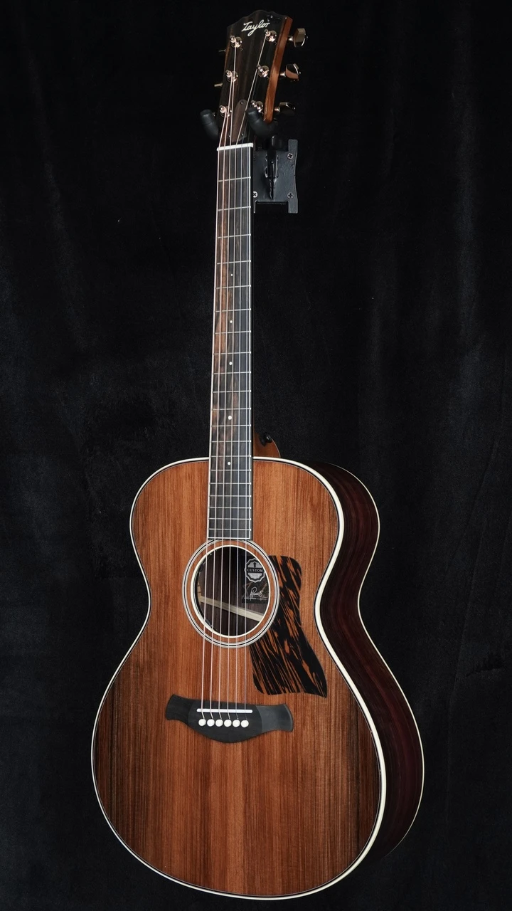 Taylor Custom Catch C12e Deep Body Grand Concert in Stripy Sinker Redwood/Indian Rosewood - Angle Whole