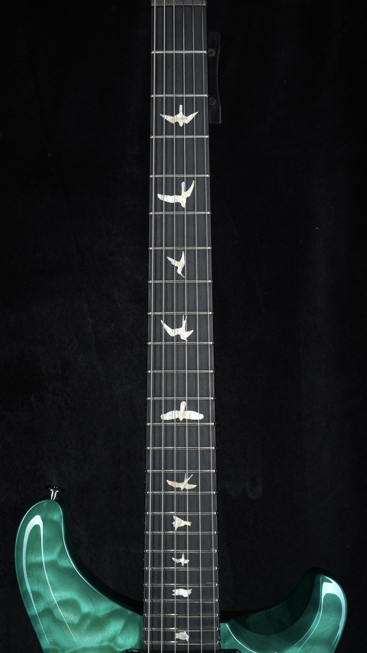 PRS Signature Dealer Exclusive Custom 24 Artist Grade Quilt - Faded Aqua Burst Fingerboard