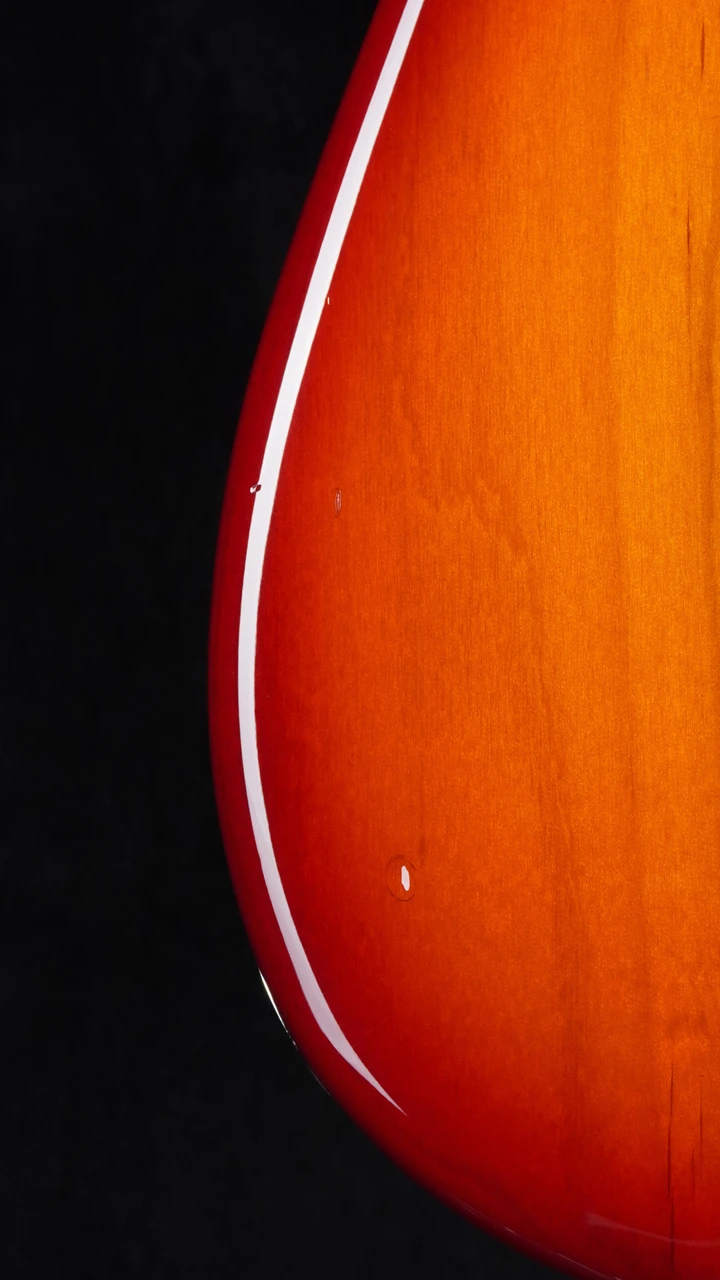 Preowned Tom Anderson Short Hollow Drop T Classic in Transparent Autumn Red Rise - Back Dings
