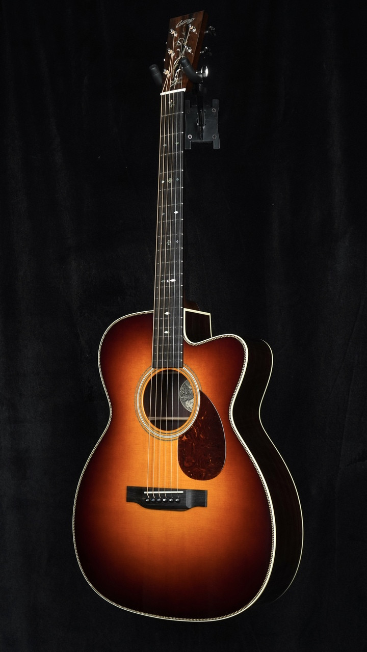 Collings OM2H with Cutaway, Sunburst Top, and Vine Peghead Inlay