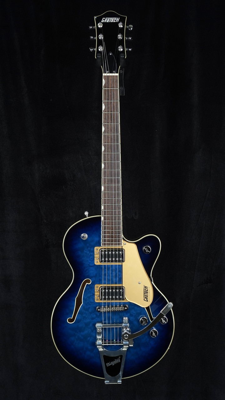 Preowned Gretsch G5655T-QM Electromatic Center Block Jr. in Hudson Sky Front Whole