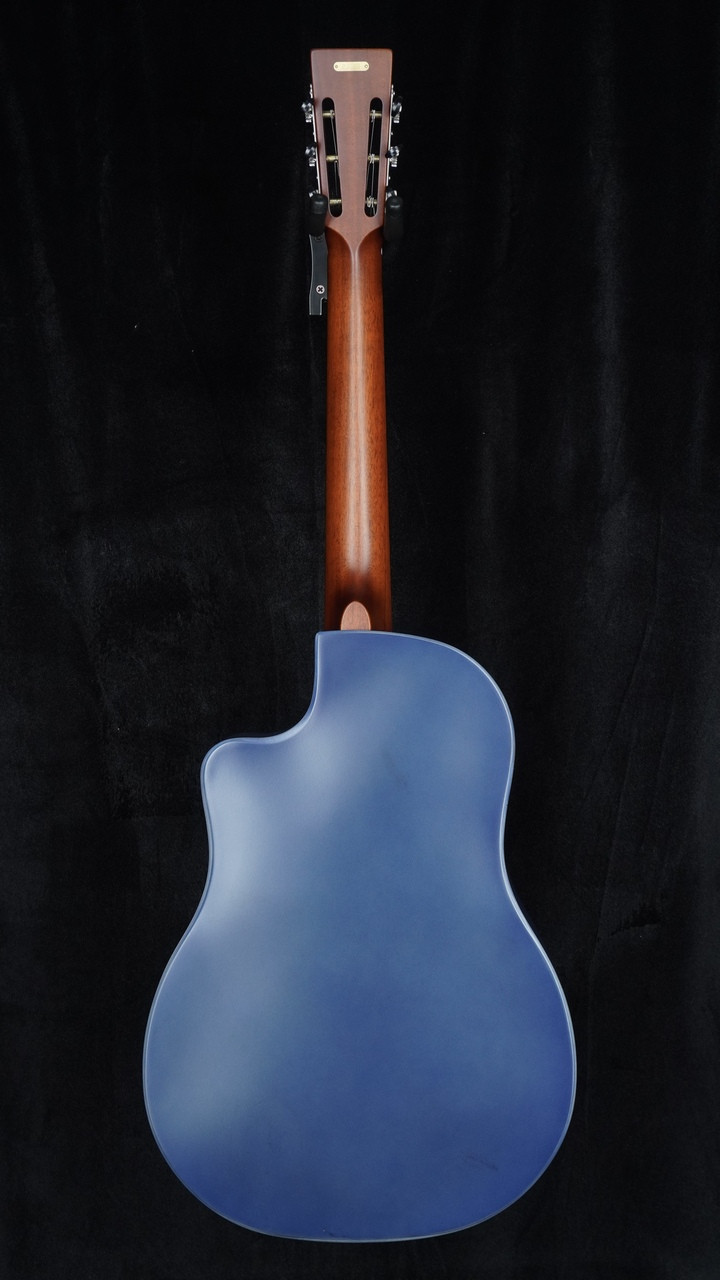 Preowned National ResoRocket Steel Satin Navy Blue w/ Lollar P90 - Back Whole