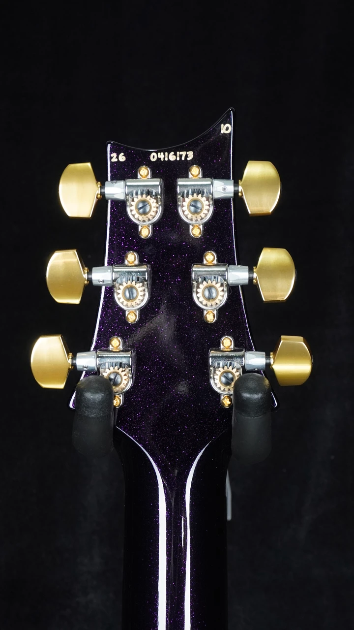 PRS Mark Tremonti Signature "Sprayer's Choice" 10-Top - Custom Purple Sparkle Burst Headstock Back